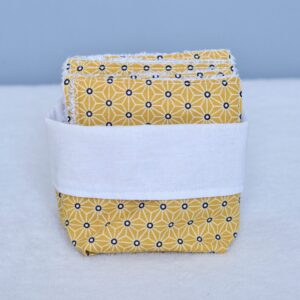 lingettes lavables bambou jaune moutarde