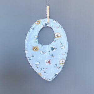 bavoir bandana bébé animaux bleu
