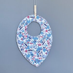 bavoir bandana oiseaux bleus